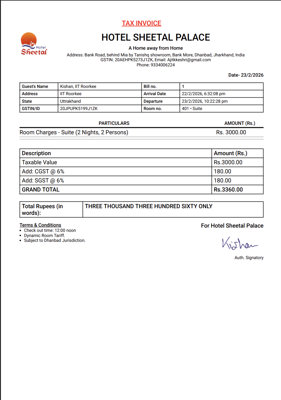 Tax Invoice PDF